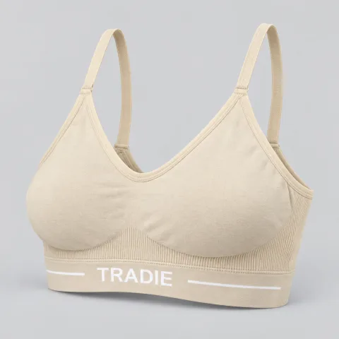 TRADIE Soft Jersey Hook Free Bralette Beige — 