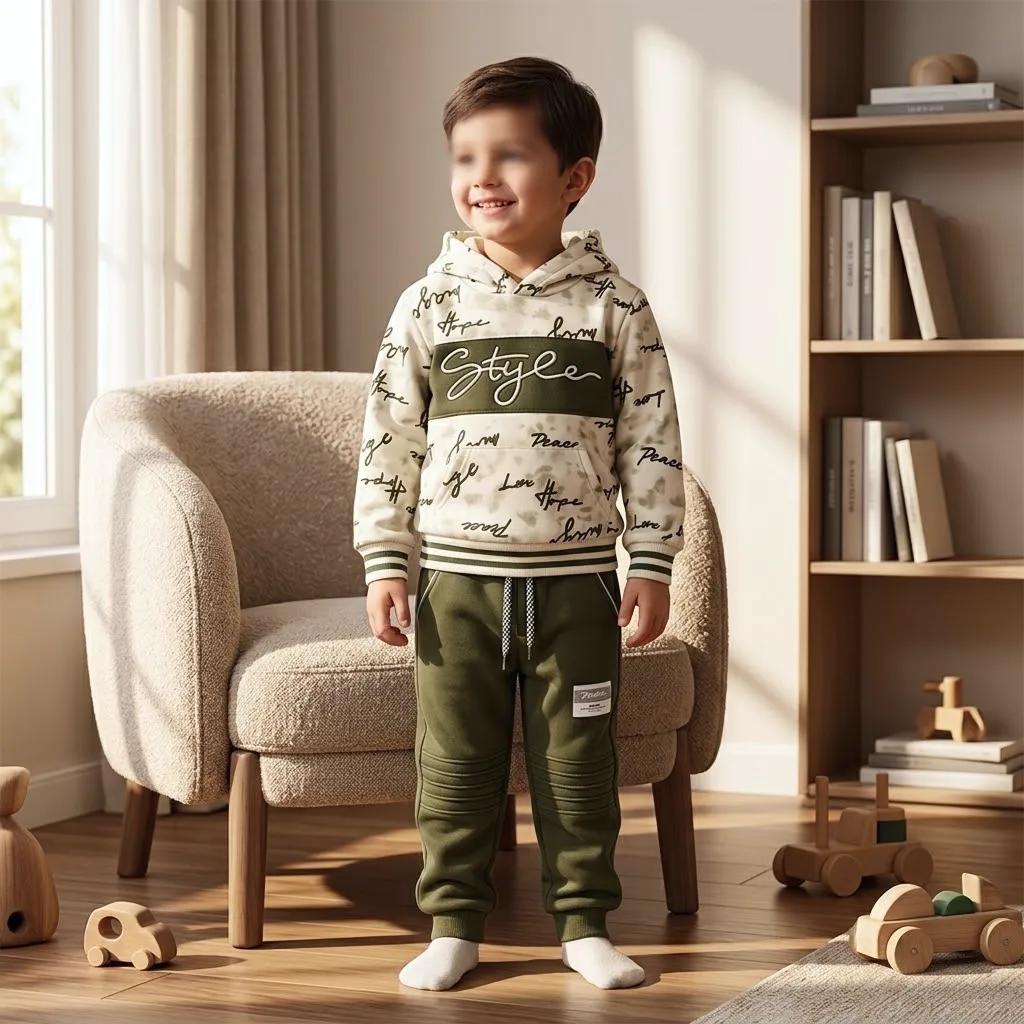 Boys’ 2 Piece Fleece Lined Hoodie & Pants Set —
