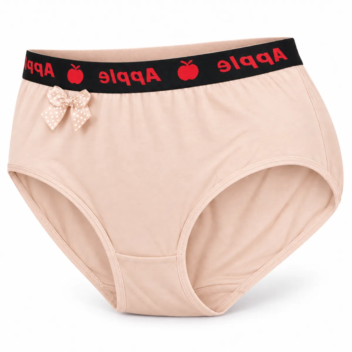 Women’s Full Coverage Stretch Briefs with Printed Waistband and Bow —