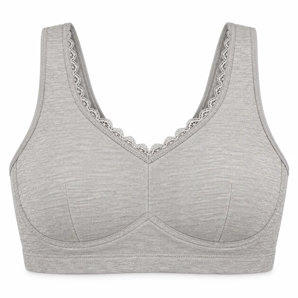 Women’s Lace Trim Wide Strap Pullover Bra —