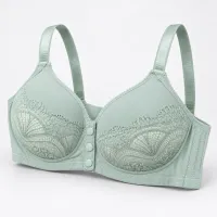 Mint Green Lace Bra with Three Button Front photo 3