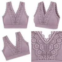 Removeable Pads Floral Lace V Neck Bralette photo 5