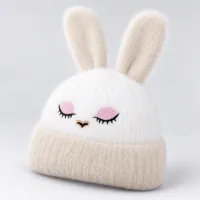 Soft Rabbit Wool Bunny Ear Beanie for Toddlers photo 4