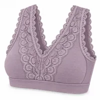 Removeable Pads Floral Lace V Neck Bralette photo 2