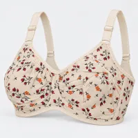 Cotton Floral Bra Cream | Comfortable All Season Wear photo 1