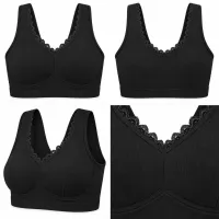 Women’s Lace Trim Wide Strap Pullover Bra photo 5