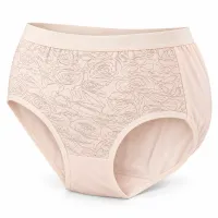 Women’s High Waist Full Coverage Briefs with Dotted Floral Design photo 4