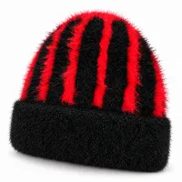 Kids’ Soft Fuzzy Knitted Winter Beanie Cap photo 3