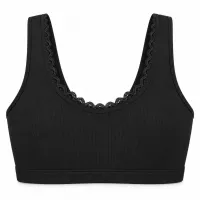 Women’s Lace Trim Wide Strap Pullover Bra photo 2