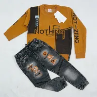 Boys’ 2 Piece Woolen T-Shirt & Jeans Set photo 2