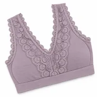 Removeable Pads Floral Lace V Neck Bralette photo 3