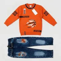 Boys’ 2 Piece Woolen T-Shirt & Jeans Set photo 2