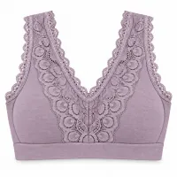 Removeable Pads Floral Lace V Neck Bralette photo 1