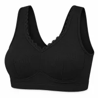 Women’s Lace Trim Wide Strap Pullover Bra photo 3
