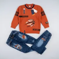 Boys’ 2 Piece Woolen T-Shirt & Jeans Set photo 6