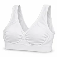Women’s White Pullover Bra with Wide Straps and Gathered Front photo 1
